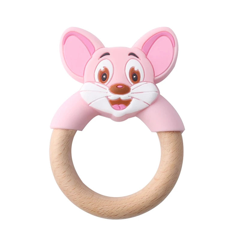 Baby Fox Wooden Teether – Safe & Natural Teething Ring