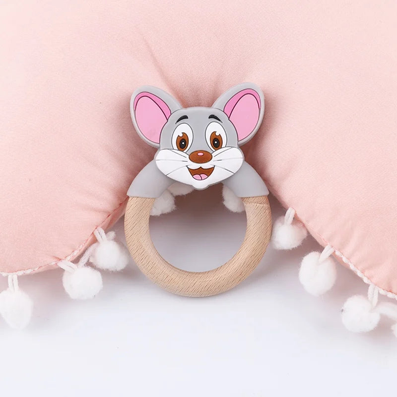 Baby Fox Wooden Teether – Safe & Natural Teething Ring