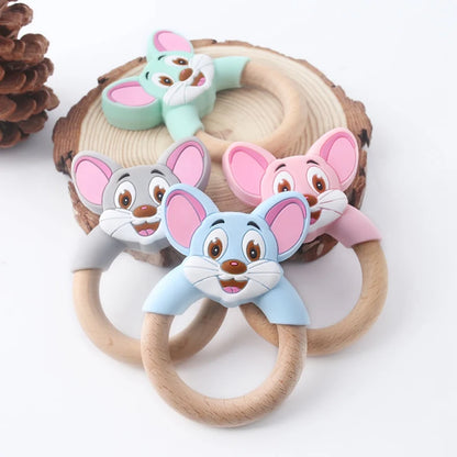 Baby Fox Wooden Teether – Safe & Natural Teething Ring