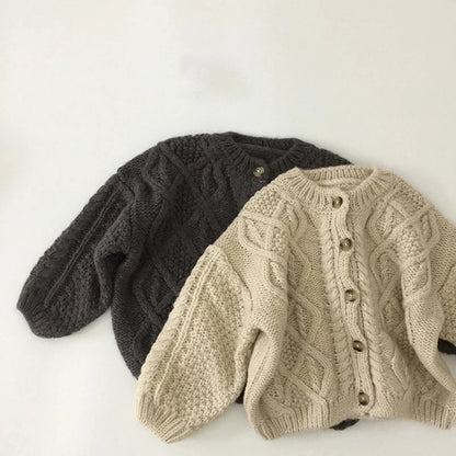 Kids Clothes Single Breast Girls Sweater Brief Style Boys Cardigans Knitted Sweater 1-7Y