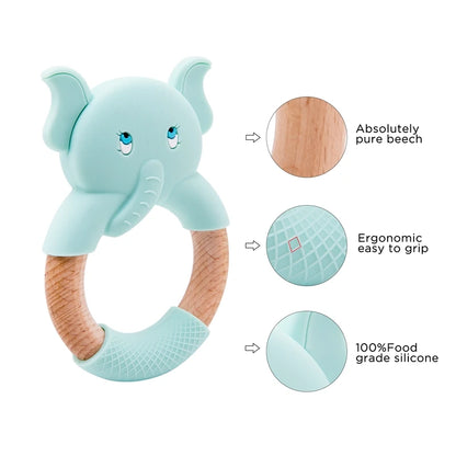 Baby Fox Wooden Teether – Safe & Natural Teething Ring