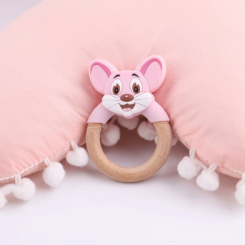 Baby Fox Wooden Teether – Safe & Natural Teething Ring