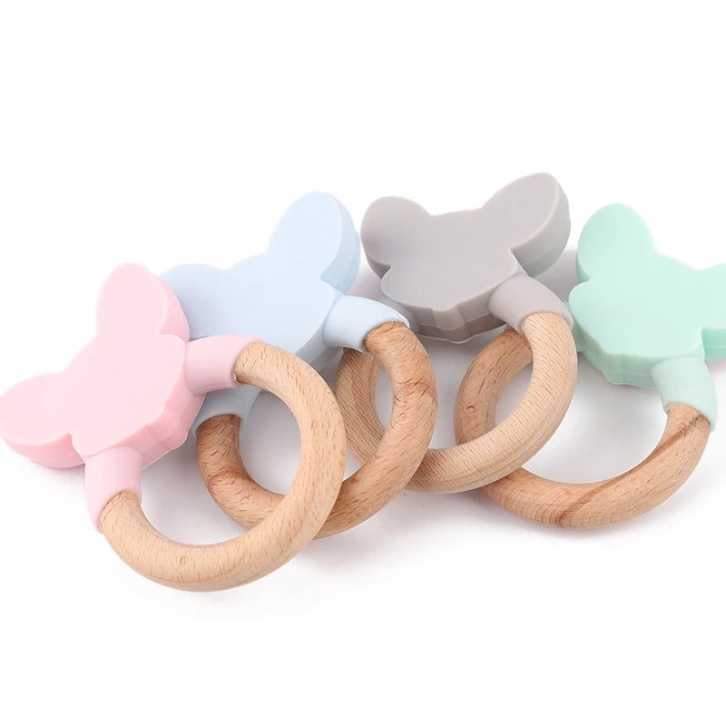 Baby Fox Wooden Teether – Safe & Natural Teething Ring