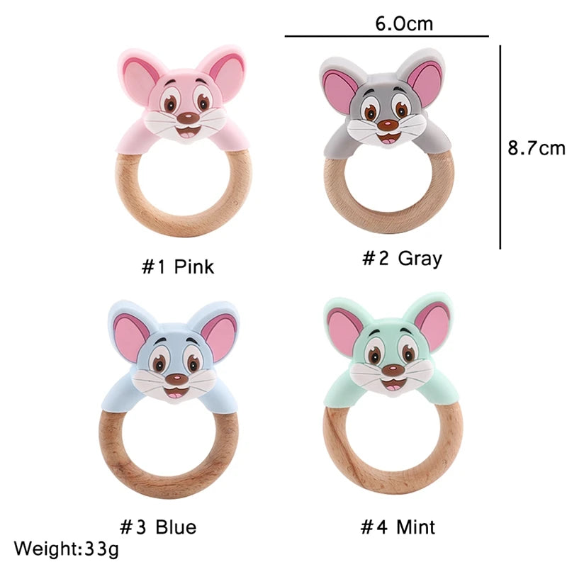 Baby Fox Wooden Teether – Safe & Natural Teething Ring