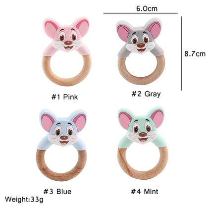 Baby Fox Wooden Teether – Safe & Natural Teething Ring