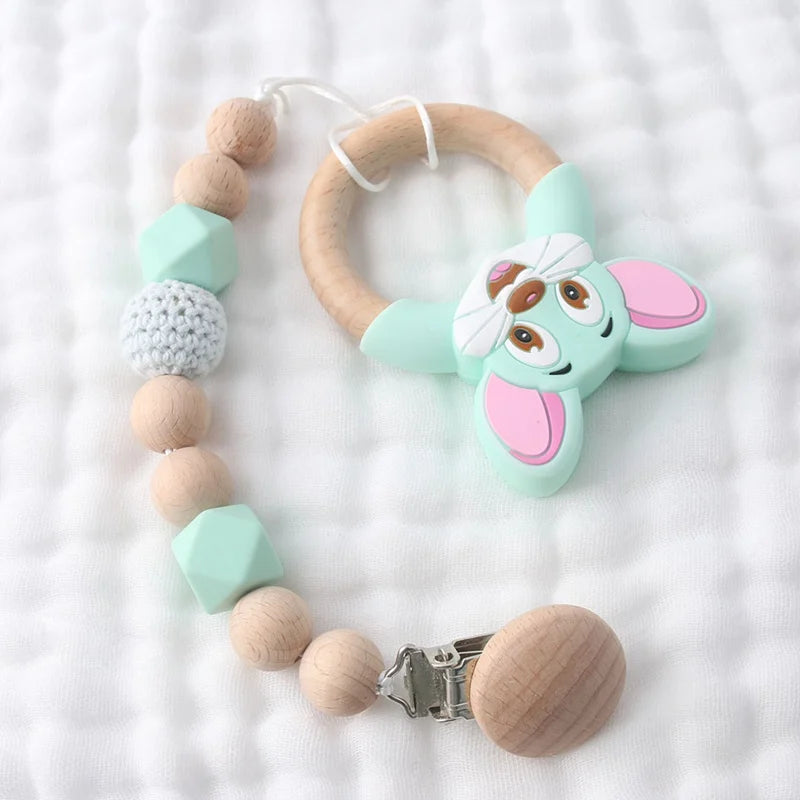 Baby Fox Wooden Teether – Safe & Natural Teething Ring