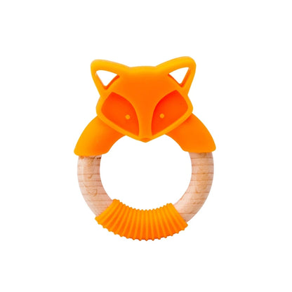 Baby Fox Wooden Teether – Safe & Natural Teething Ring