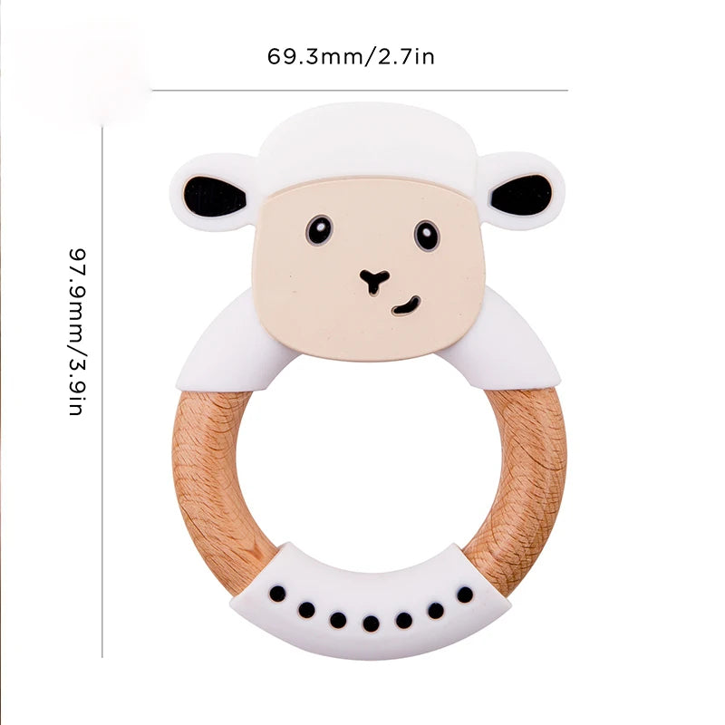 Baby Fox Wooden Teether – Safe & Natural Teething Ring