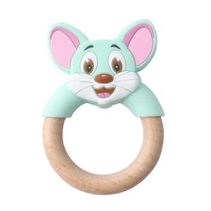 Baby Fox Wooden Teether – Safe & Natural Teething Ring