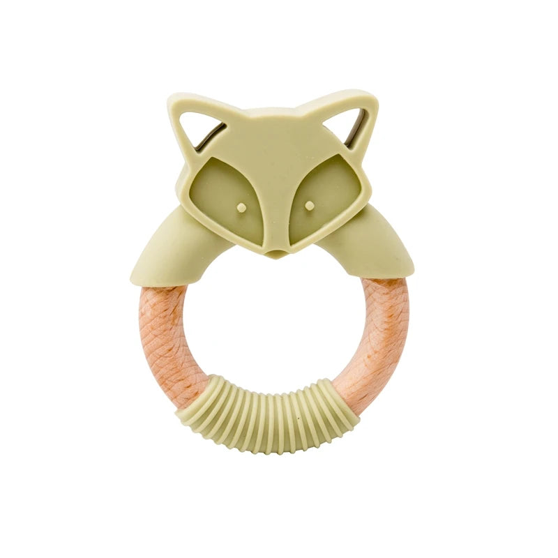 Anneau de dentition en bois Baby Fox – Anneau de dentition sûr et naturel