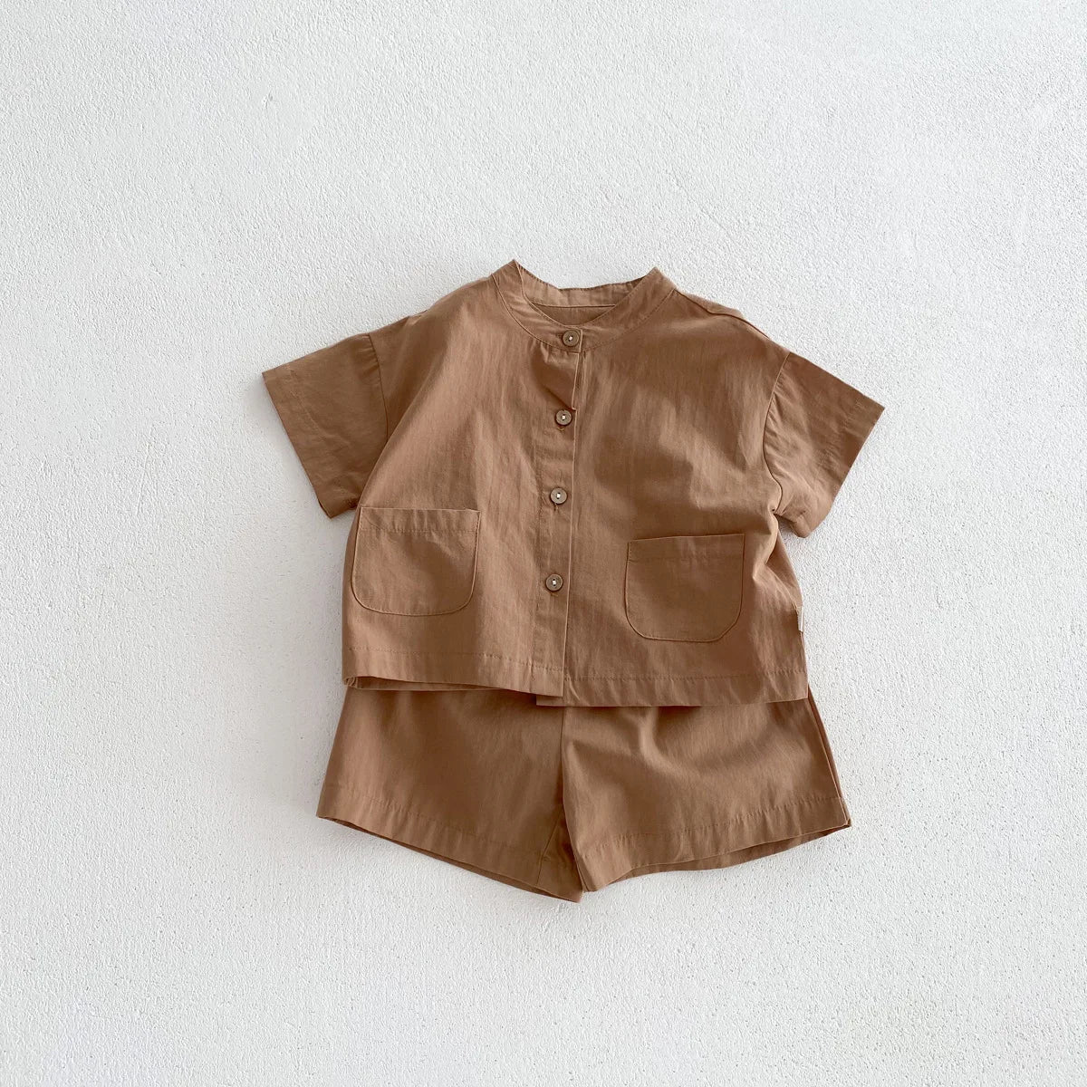 Ensemble de vêtements décontractés pour enfants : chemise à manches courtes et pantalon, ensemble 2 pièces pour garçons