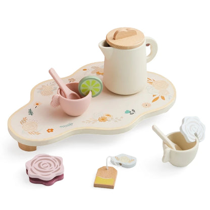 Baby Wooden Tea Party Set – Pretend Play Tableware & Kitchen Toy for Toddlers