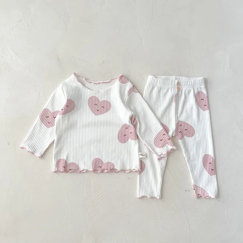 Baby Pajama Set – Dot Print Infant Girls Sleeper Wear for Toddlers (1-3T)