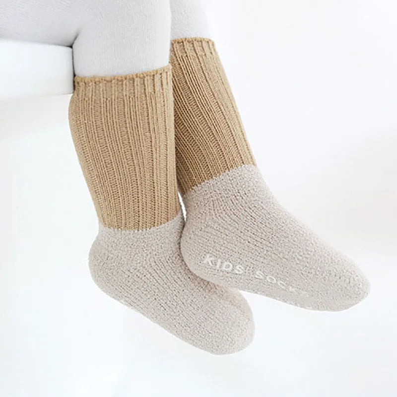 Chaussettes d'hiver pour bébé – Chaussettes douces, antidérapantes et chaudes pour nouveau-nés