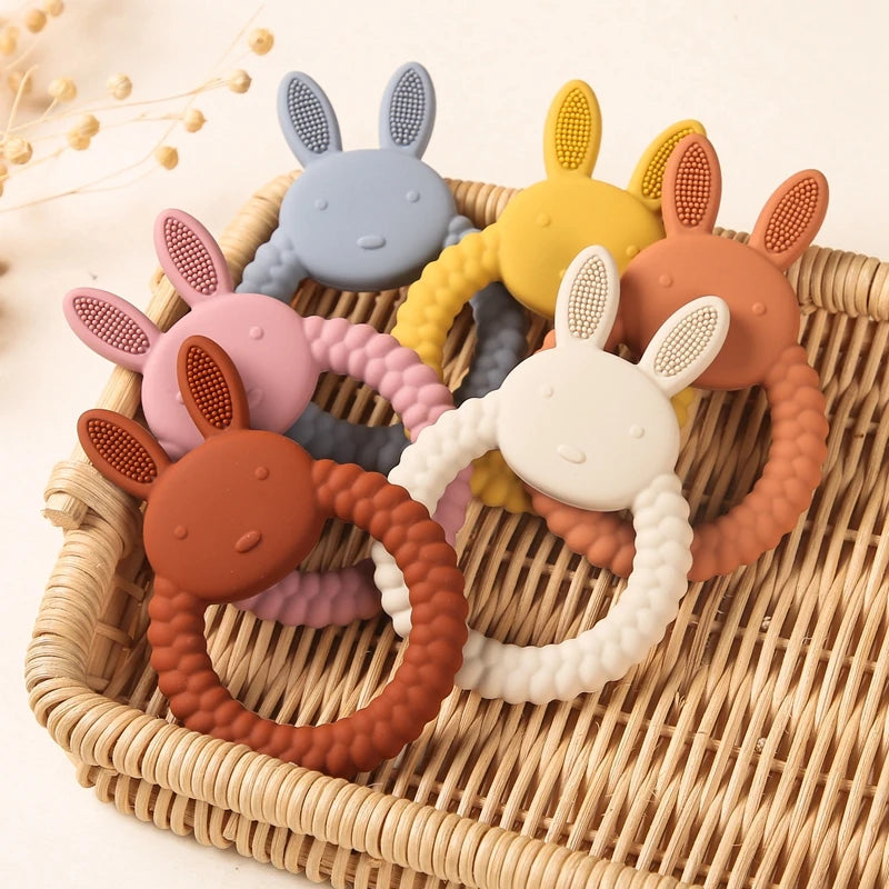 Baby Silicone Rabbit Teether – Safe & Soothing Teething Toy