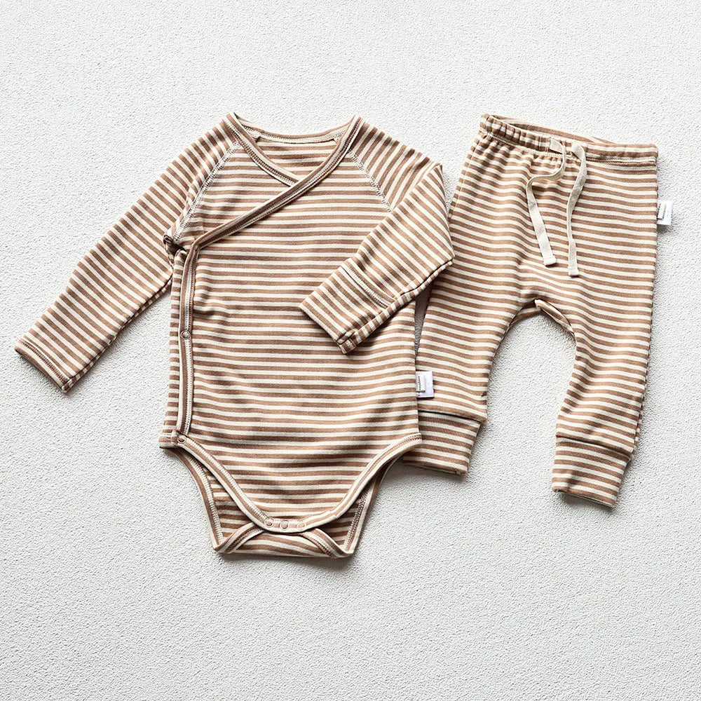 Body bébé – Body nouveau-né en coton à manches longues avec pantalon en option (1-2 ans)