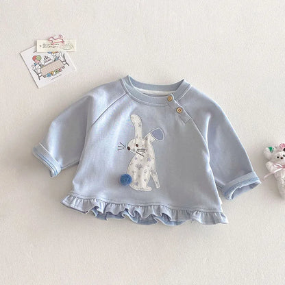 Frühlings-Kapuzenpullover für Kinder – Süßer Blumenhäschen-Pullover für (0–5 Jahre)