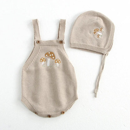 Autumn 0-3Y Baby Sweater Girls Mushroom Embroidery Cardigan Boys Knitted Coat with Optional Bodysuit