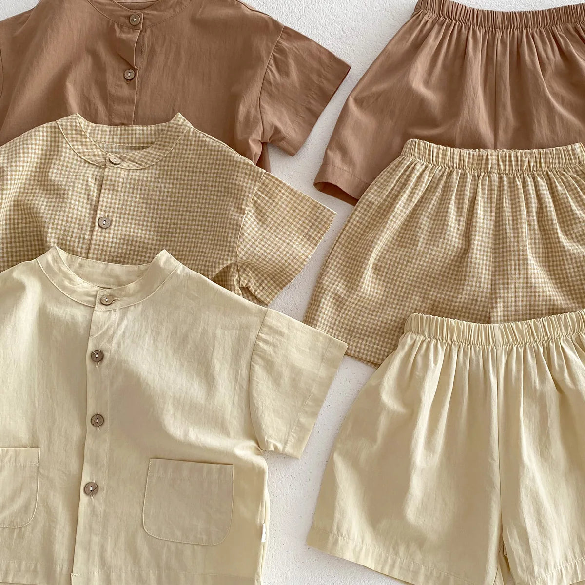 Ensemble de vêtements décontractés pour enfants : chemise à manches courtes et pantalon, ensemble 2 pièces pour garçons