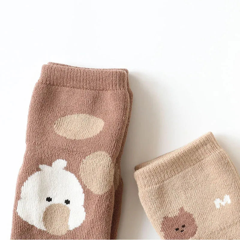 Lot de 5 paires de chaussettes antidérapantes pour bébé, motif dessin animé, pour l'intérieur et l'extérieur (0-5 ans)