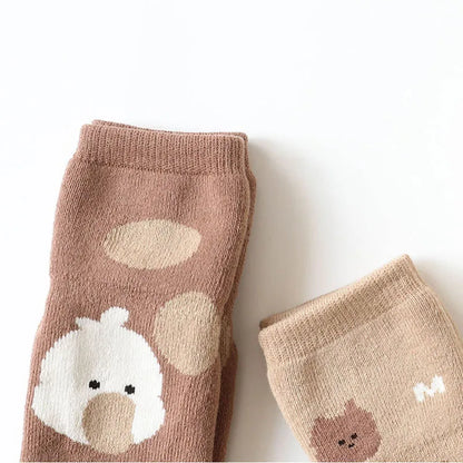 5 Paar/Packung Anti-Rutsch-Socken für Babys im Herbst – Cartoon-Socken für den Innenbereich und im Boden für Kleinkinder (0–5 Jahre)