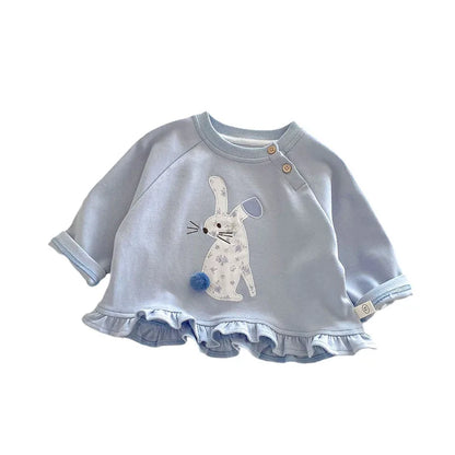 Frühlings-Kapuzenpullover für Kinder – Süßer Blumenhäschen-Pullover für (0–5 Jahre)