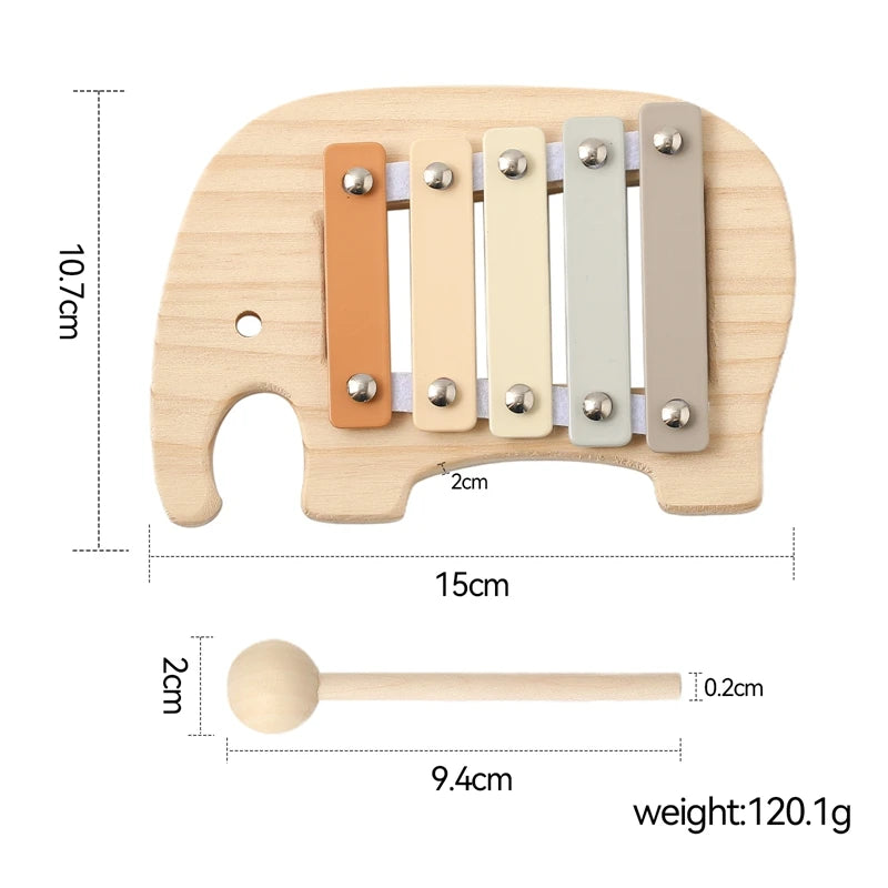 Xylophone Montessori en bois 5 tons – Jouet musical multicolore pour enfants