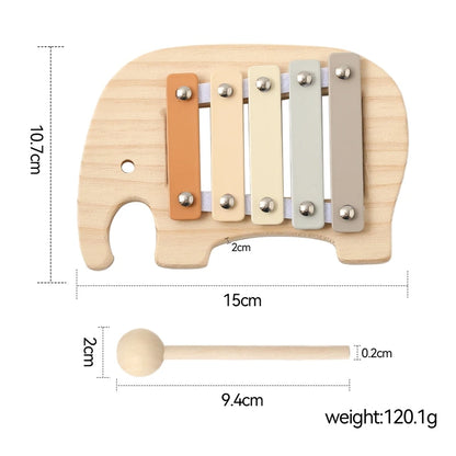 Montessori 5-Ton-Xylophon aus Holz – Mehrfarbiges Musikspielzeug für Kinder