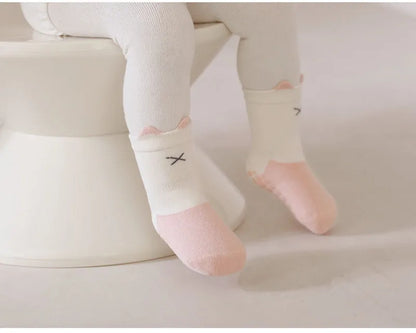 5 Pairs Non-Slip Color Block Socks (0-5T)