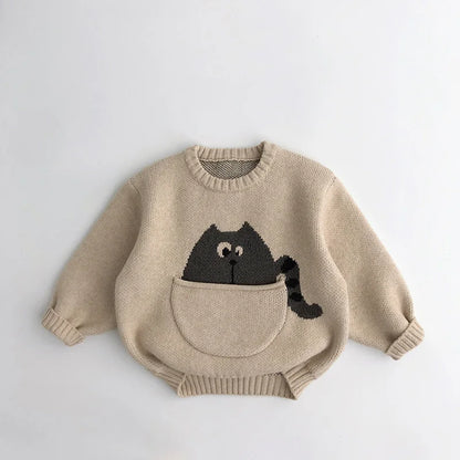 Kids Baby Clothes Sweaters Pullover Cartoon Boys Girls Knitwear Korean Style Children Infant Pullover Outwear