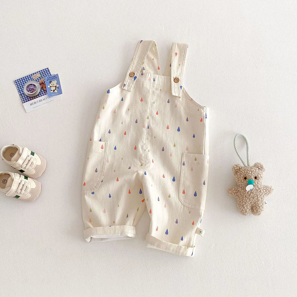 Spring Kids Clothes Fashion Overalls Polk Dot Jumpsuits Striped Overalls Children Play Suit