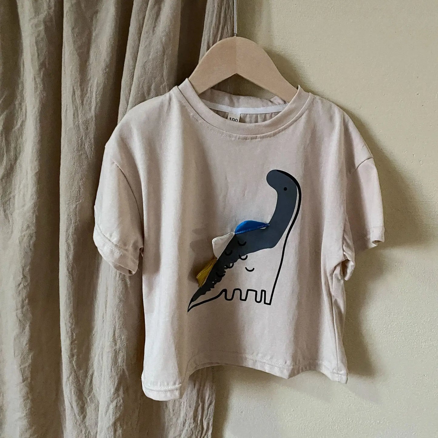 Vêtements pour enfants de 2 à 7 ans, t-shirts dinosaures pour garçons, t-shirts d'été en coton à manches mi-longues pour filles