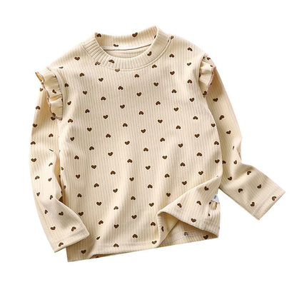 T-shirt à manches longues et pois floraux pour enfants – Hauts mignons et adorables pour filles et garçons (2-10 ans)