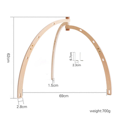 1 ensemble hochet et tapis de jeu en bois pour bébé - Mobile pliable et jouets sensoriels