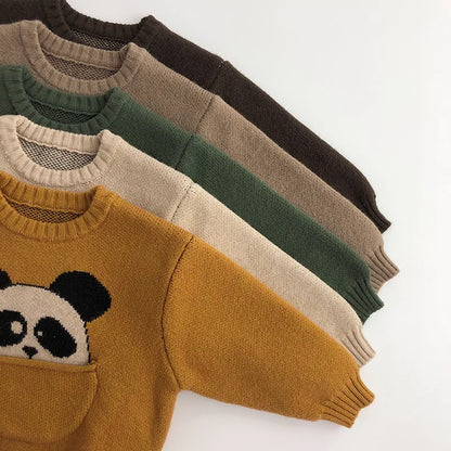 Kids Baby Clothes Sweaters Pullover Cartoon Boys Girls Knitwear Korean Style Children Infant Pullover Outwear