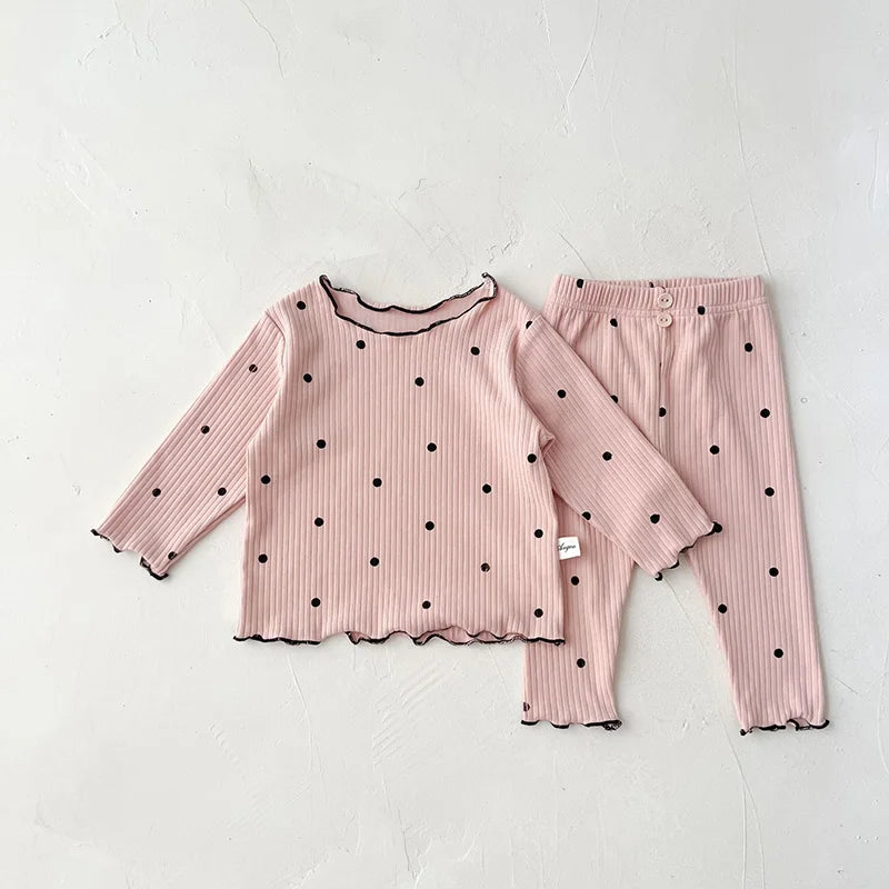 Pyjama bébé – Grenouillère à pois pour petites filles (1-3 ans)