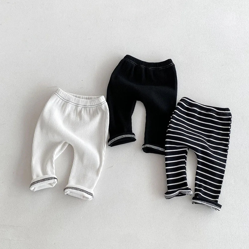 Autumn Baby Pants – Korean Style Toddler Solid Big PP Leggings, Infant Cotton Slim Fit Trousers (0-3Y)