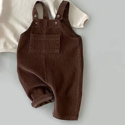 New Spring Toddler Corduroy Suspender Romper – Soft & Stylish Playsuit for Boys & Girls