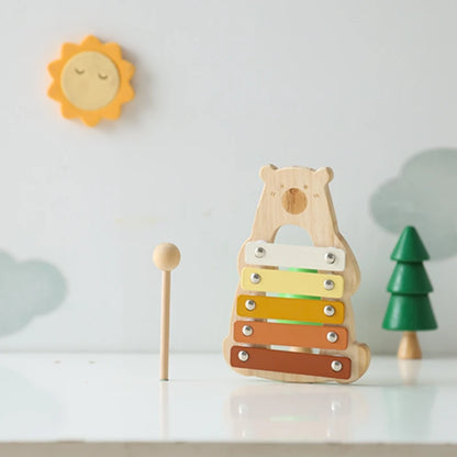 Montessori 5-Ton-Xylophon aus Holz – Mehrfarbiges Musikspielzeug für Kinder