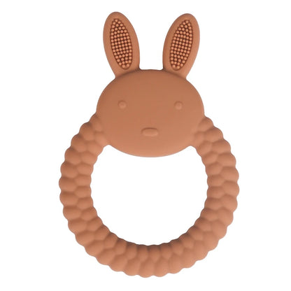 Anneau de dentition en silicone pour bébé en forme de lapin – Jouet de dentition sûr et apaisant