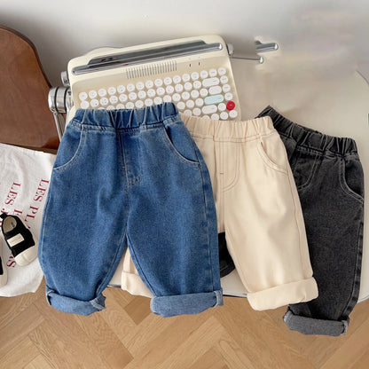 Pantalons pour bébés, jeans solides pour enfants, pantalons décontractés en denim pour garçons, pantalons doux pour filles, pantalons à la mode