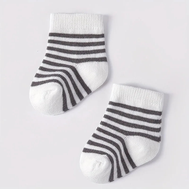 6 Pairs MILANCEL Autumn Baby Socks – Cute Striped & Star Design (6 Colors)