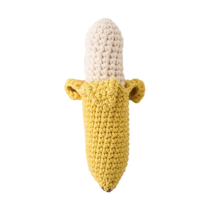 Hochet et anneau de dentition au citron - Cadeau réconfortant et nouveau-né en forme de fruit au crochet