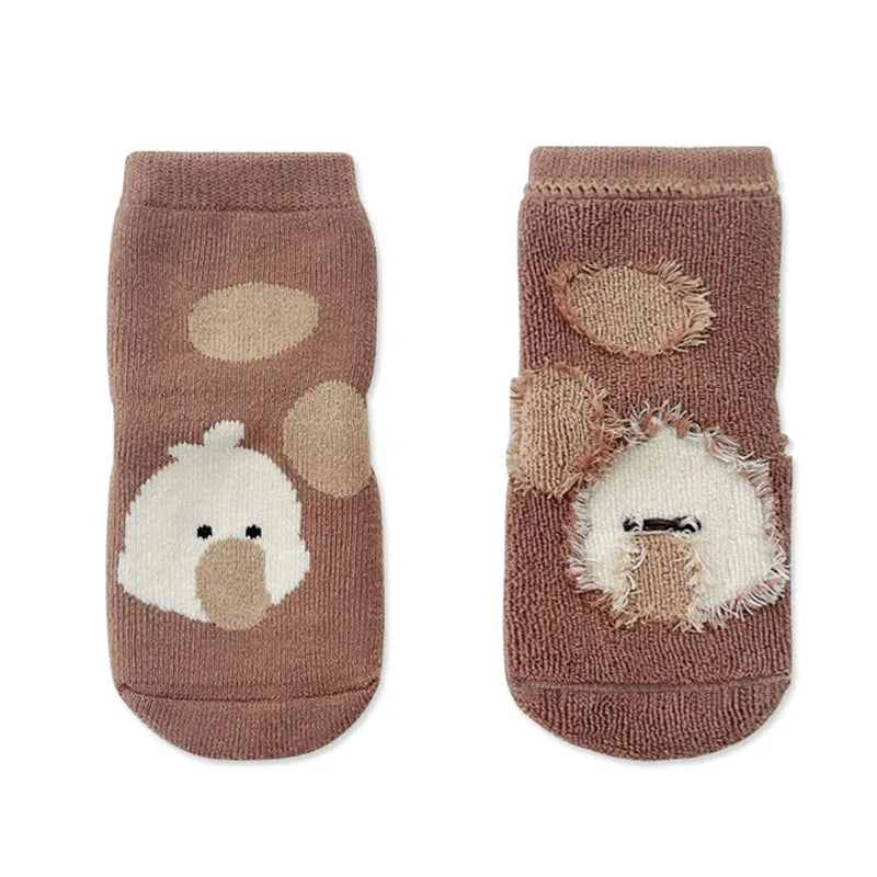 5 Paar/Packung Anti-Rutsch-Socken für Babys im Herbst – Cartoon-Socken für den Innenbereich und im Boden für Kleinkinder (0–5 Jahre)