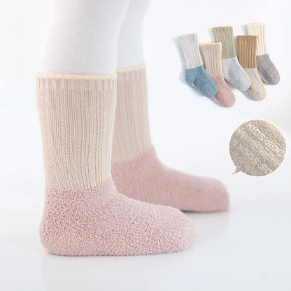 Winter-Babysocken – Weiche, rutschfeste, verdickte, warme Socken für Neugeborene