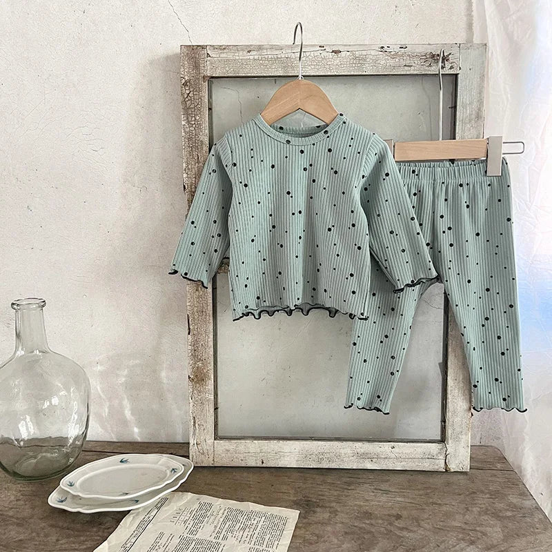 Pyjama bébé – Grenouillère à pois pour petites filles (1-3 ans)