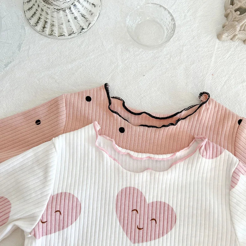 Pyjama bébé – Grenouillère à pois pour petites filles (1-3 ans)