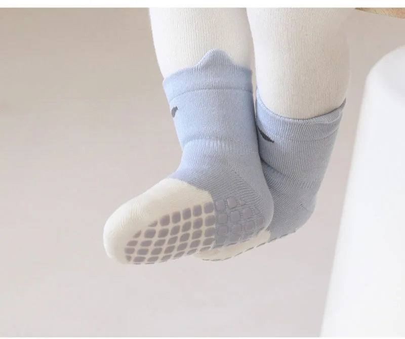 5 paires de chaussettes antidérapantes à blocs de couleurs (0-5T)