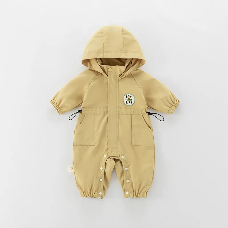 Barboteuse d'automne pour bébé de 0 à 2 ans, combinaison unisexe à capuche double couche, vêtements chauds pour tout-petits