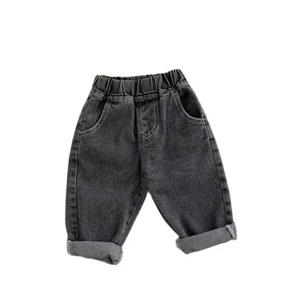 Baby Pants Solid Kids Jeans Casual Boys Denim Pants Soft Girls Fashion Trousers